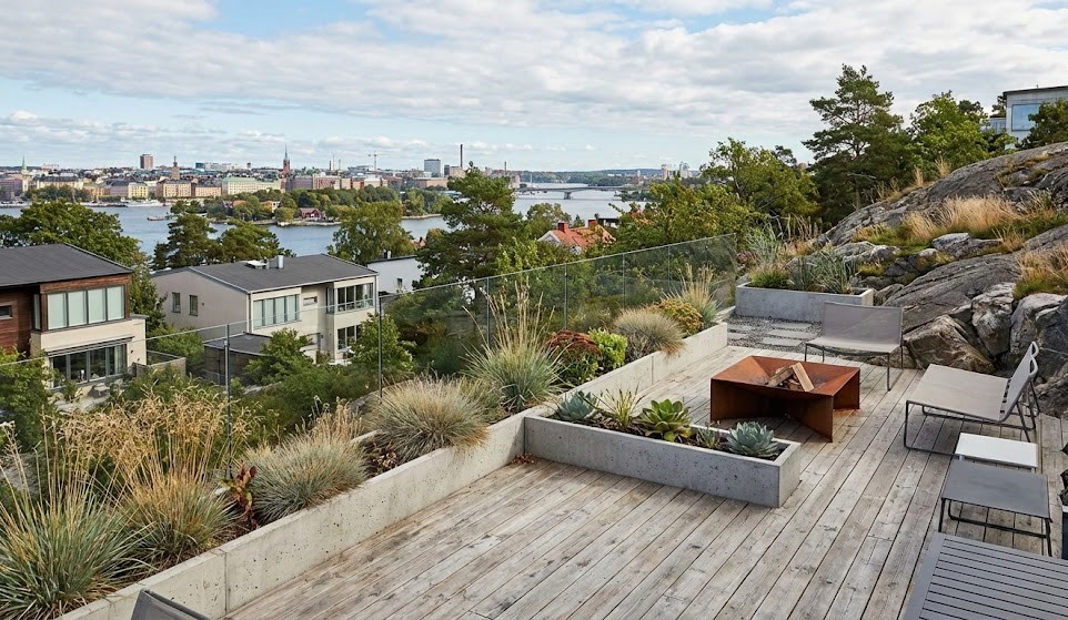 Modern trädgård Stockholm